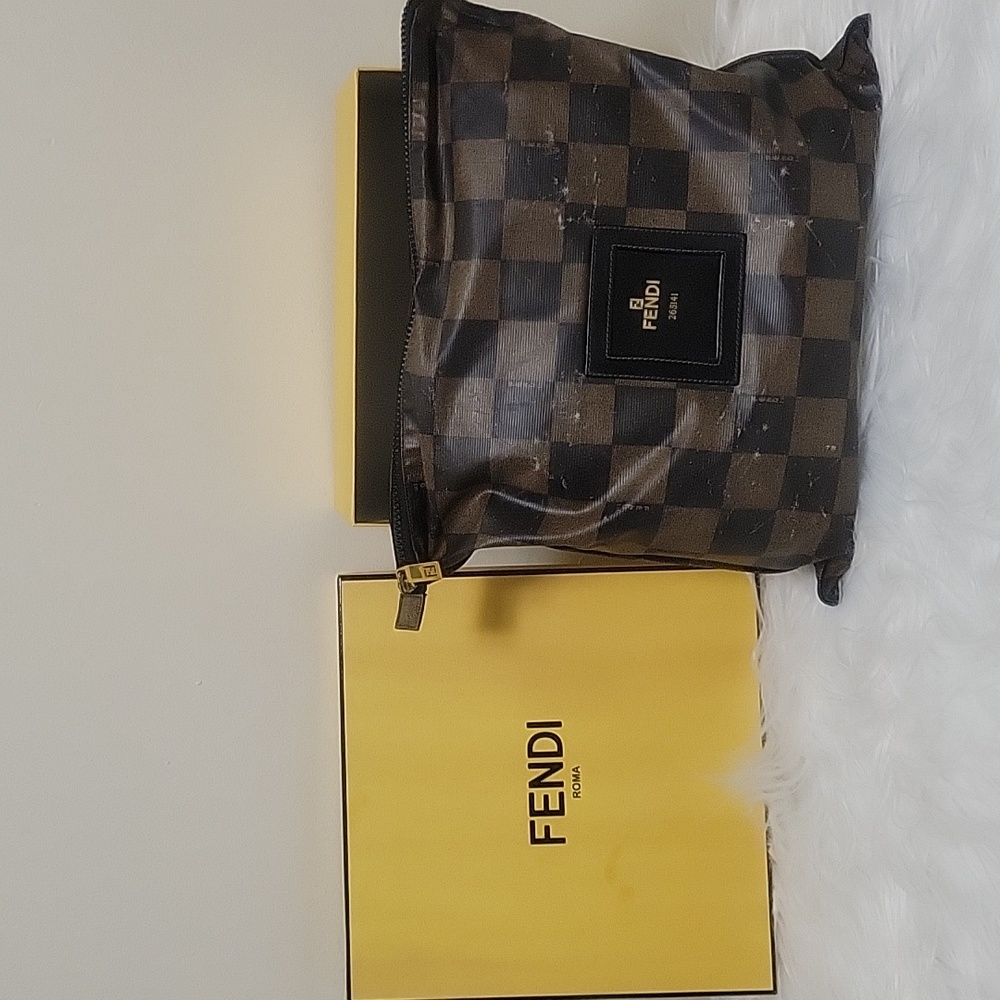 Rare Fendi Pequin Handbag pouch/clutch